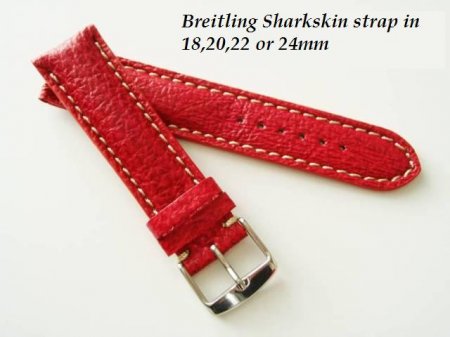 Breitling SHarkskin strap in Red, buckle