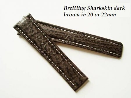 Breitling Sharkskin strap in dark Brown, deployant