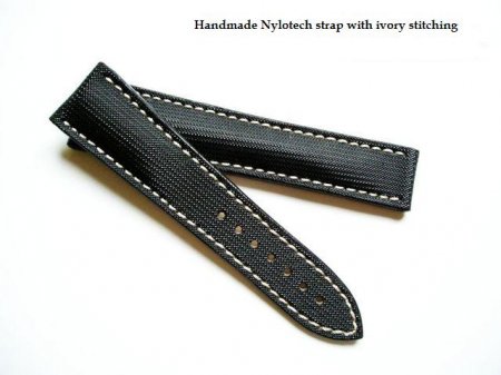 Omega Nylotech black strap for deployant 22/18