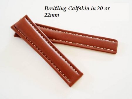 Breitling Calfskin strap in Tan, deployant