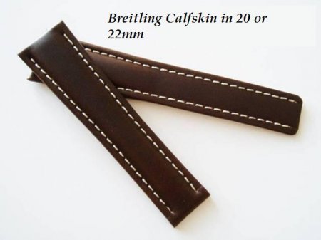 Breitling Calfskin strap in Chocolate, deployant