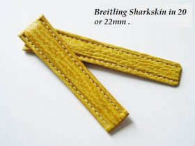 Breitling Sharkskin strap in Yellow, deployant