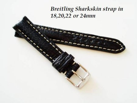 Breitling Sharkskin strap in Black, buckle