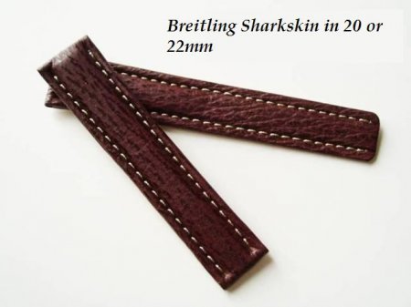 Breitling SHarkskin strap in Claret, deployant