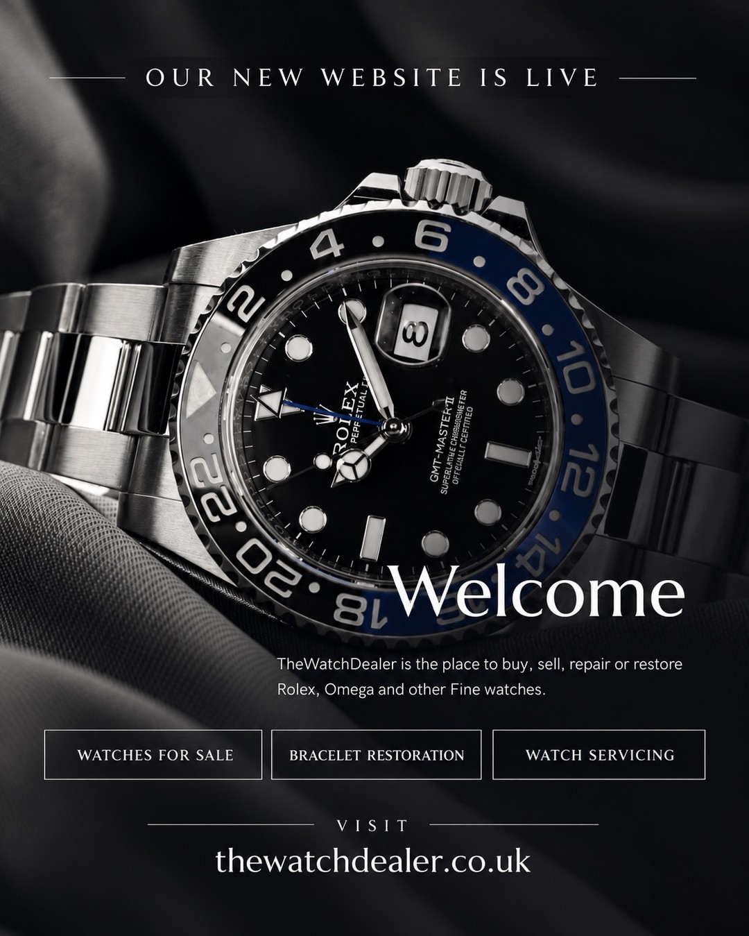 ⌚ OUR NEW WEBSITE IS LIVE!
We're delighted to introduce the refreshed TheWatchDealer website!
A fresh new look, with the same experience, expertise and personal service.
Discover our services:
✅ Fine and vintage watches for sale
✅ Rolex bracelet restoration and tightening
✅ Professional watch servicing and repairs
Visit our new website and explore what we offer.
🌐 www.thewatchdealer.co.uk
#TheWatchDealer #Rolex #RolexRestoration #RolexBracelet #WatchServicing #LuxuryWatches #VintageRolex #WatchCollector